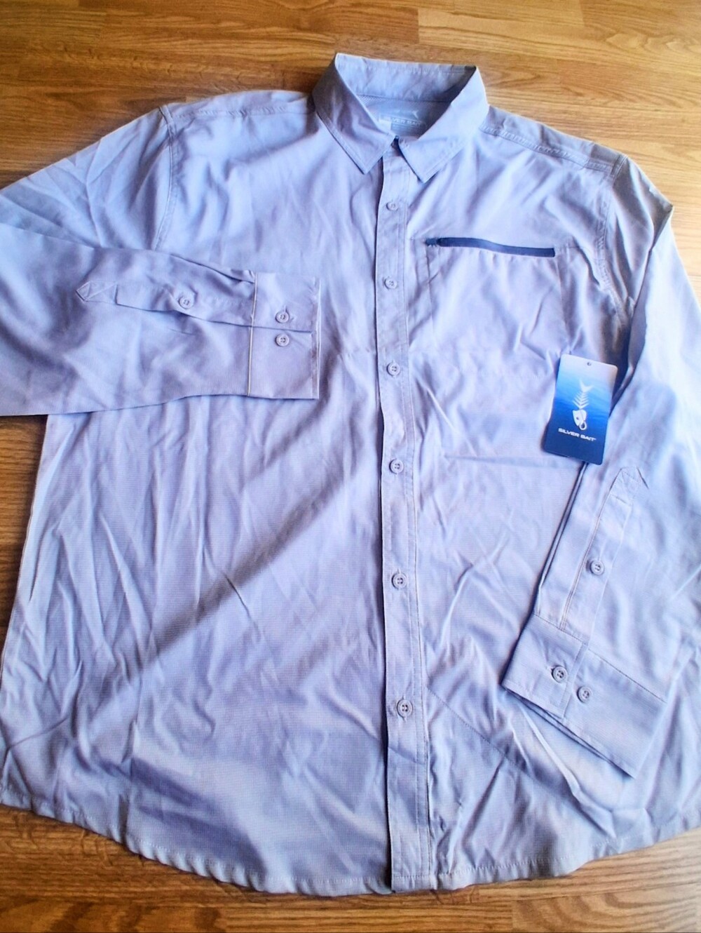 NWT Mens Shirt By Silver Bait, Gray, Sz XL, MSRP $55